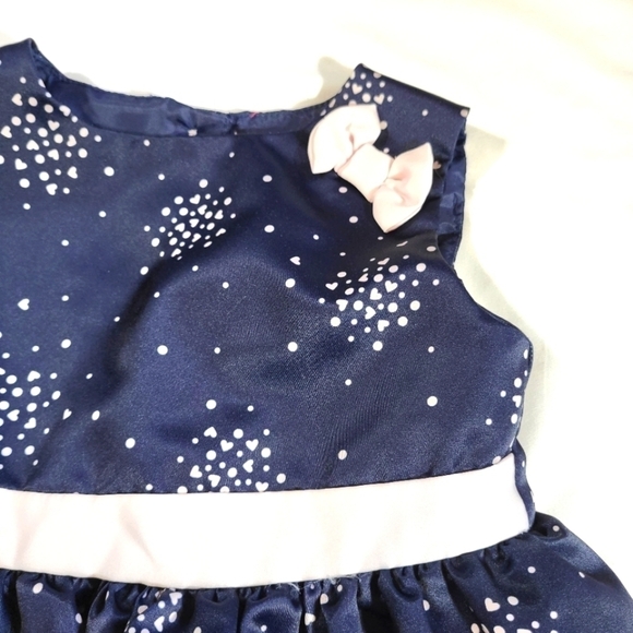 Park Bench Kids Dress Navy Pink Hearts Sleeveless size 4T - Picture 6 of 8